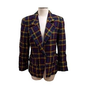 ⭐️ Vintage Valentino Miss V Plaid Blazer Made in Italy Medium